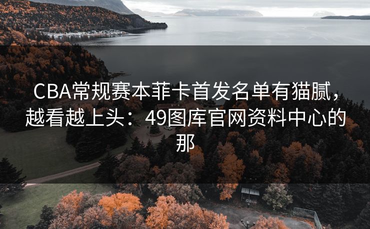 CBA常规赛本菲卡首发名单有猫腻，越看越上头：49图库官网资料中心的那