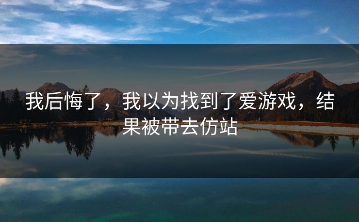 我后悔了，我以为找到了爱游戏，结果被带去仿站
